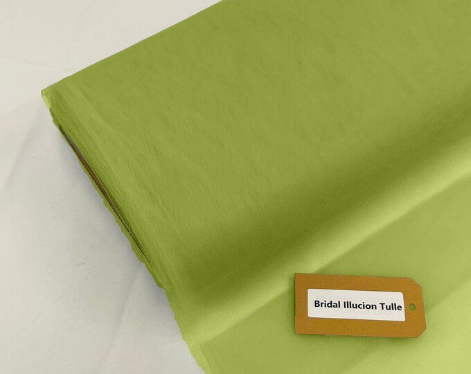 Dark Sage - Bridal Illusion Tulle 108"Wide Polyester Premium Tulle Fabric Bolt.