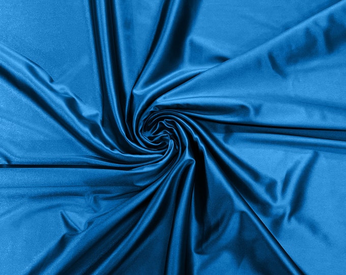 Dark Turquoise Heavy Shiny Satin Stretch Spandex Fabric/58 Inches Wide/Prom/Wedding/Cosplays.