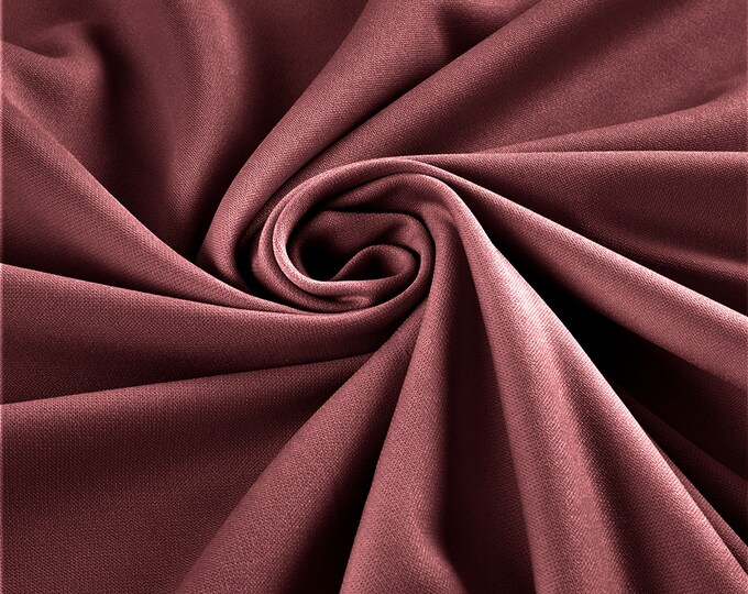 Dusty Rose Stretch Crepe Scuba Techno Knit Polyester Spandex Fabric for Bows, Top Knots, Head Wraps, Clothes, Costumes, Crafts