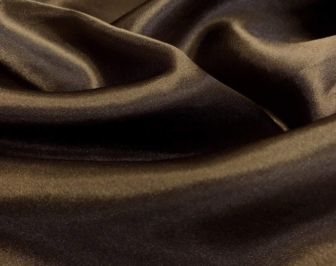 Brown Heavy Shiny Bridal Satin Fabric for Wedding Dress, 60" inches wide sold by The Yard.