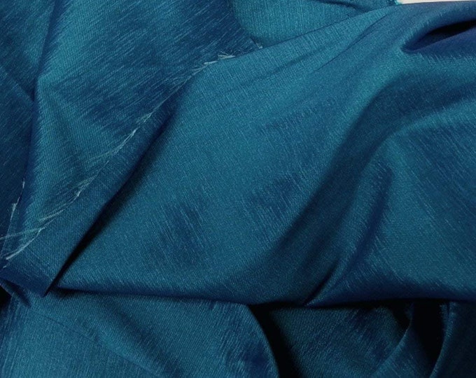 Peacock Blue 58" Wide Medium Weight Stretch Two Tone Taffeta Fabric, Sold By The Yard.