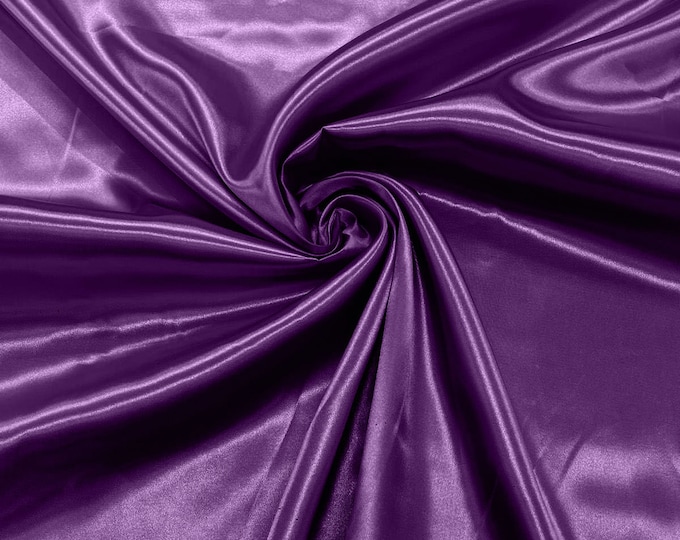 Barney Purple Shiny Charmeuse Satin Fabric for Wedding Dress/Crafts Costumes/58” Wide /Silky Satin