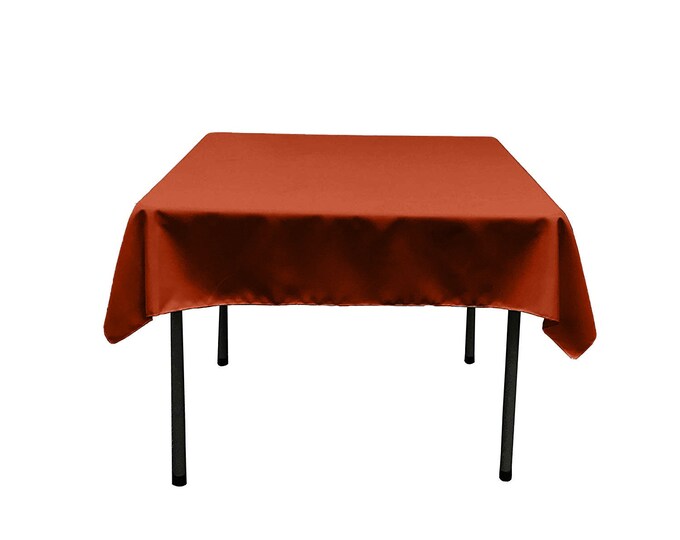 Rust Square Polyester Poplin Table Overlay - Diamond. Choose Size Below