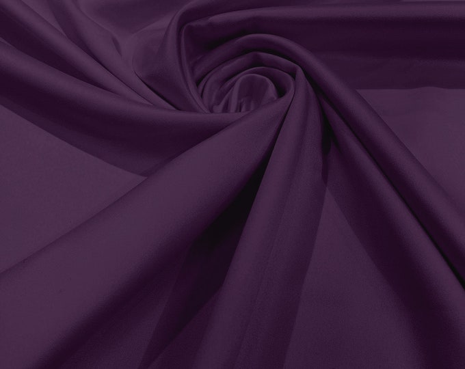 Amethyst Matte Stretch Lamour Satin Fabric 58" Wide/Sold By The Yard. New Colors