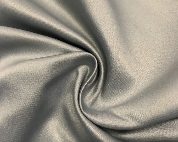 Gray Matte Satin (Peau de Soie) Duchess Fabric Bridesmaid Dress 58"-60" Wide Sold By The Yard.