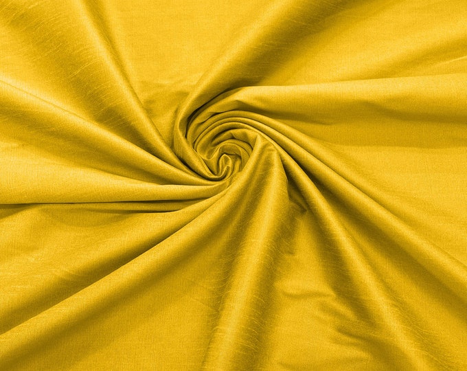 Mango Yellow Polyester Dupioni Faux Silk Fabric/ 55” Wide/Wedding Fabric/Home Decor.