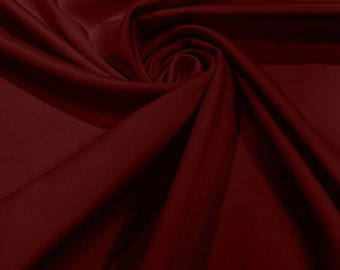 Cranberry Matte Stretch Lamour Satin Fabric 58" Wide/Sold By The Yard. New Colors