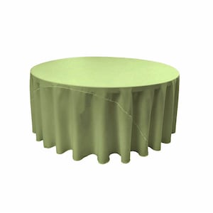 Sage Green - Solid Round Polyester Poplin Tablecloth With Seamless.