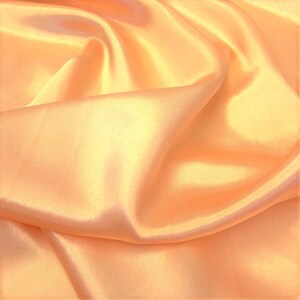 Peach 95 Percent  Polyester 5% Spandex, 58 Inches Wide Matte Stretch L&#39;Amour Satin Fabric, Sold By The Yard.