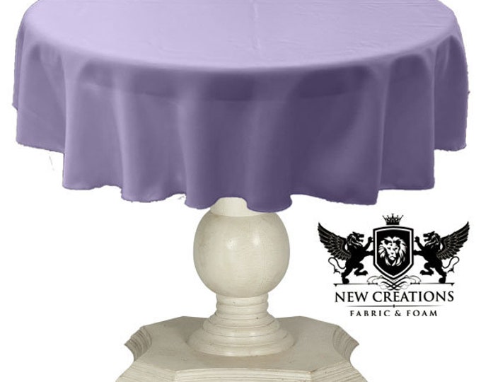 Lavender Tablecloth Solid Dull Bridal Satin Overlay for Small Coffee Table Seamless.