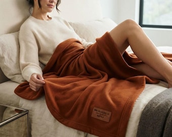 Solid Polar Fleece Fabric Anti-Pill 58" Wide Rust| Soft Polyester Blanket, Jacket..