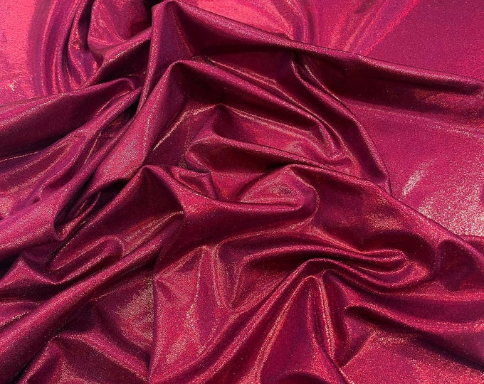 Burgundy Foggy Foil All Over Foil Metallic Nylon Spandex 4 Way Stretch/58" Wide