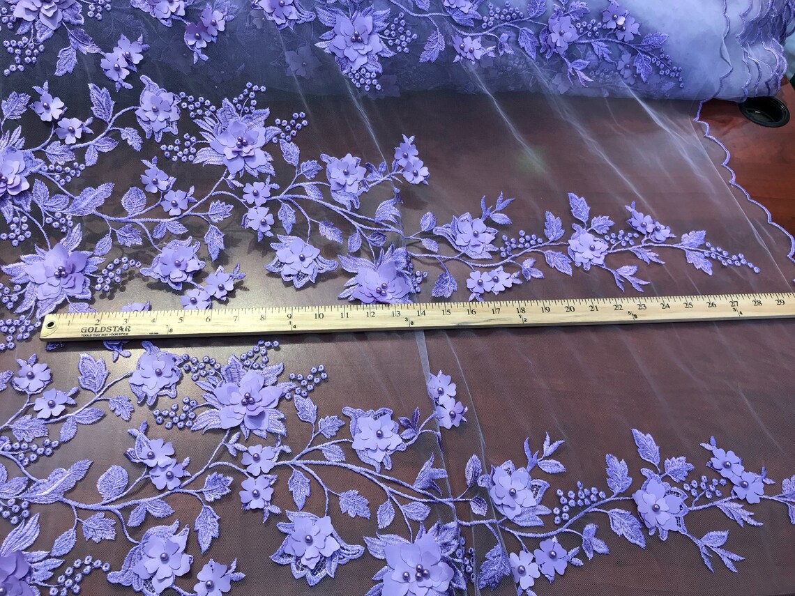 Lavender Floral 3D Embroidery Top