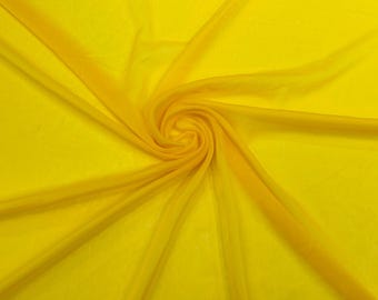 Chiffon Two Tone Sheer Fabric, by The Yard - Yellow
