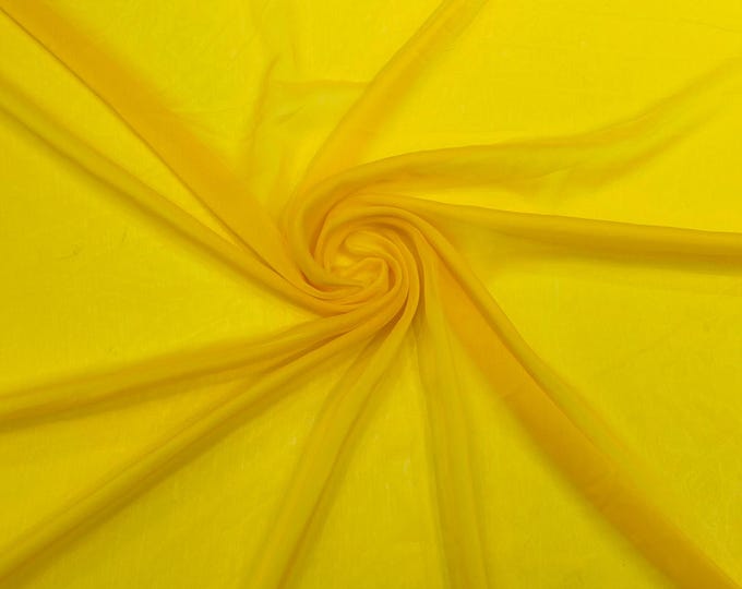 Chiffon Two Tone Sheer Fabric, by The Yard - Yellow