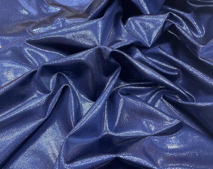 Navy Blue Foggy Foil All Over Foil Metallic Nylon Spandex 4 Way Stretch/58" Wide