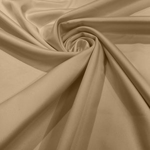 Champagne Matte Stretch Lamour Satin Fabric 58" Wide/Sold By The Yard. New Colors