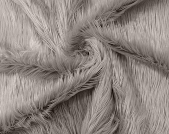 Soft Faux Fur Fabric, Platinum Long Pile Polyester for Costumes, Crafts, and Home Decor