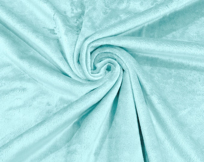 Ice Blue Solid Smooth Minky Fabric for Quilting, Blankets, Baby & Pet Accessories, Pillows, Throws, Clothes, Stuffed Toys, Costume.