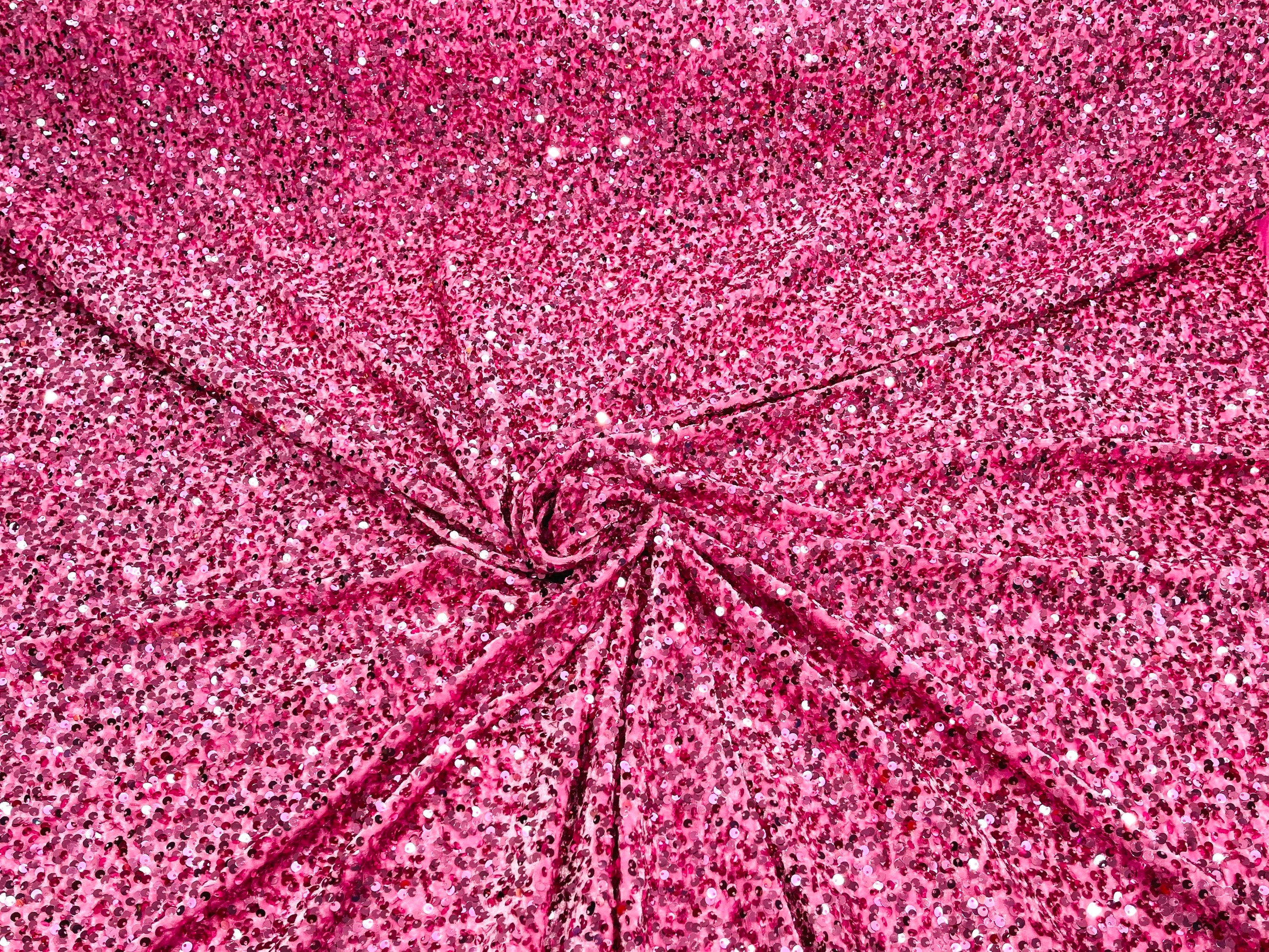 Hot Pink Velvet Fabric By The Yard | 4 Way Stretch