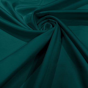 Teal Green Matte Stretch Lamour Satin Fabric 58" Wide/Sold By The Yard. New Colors