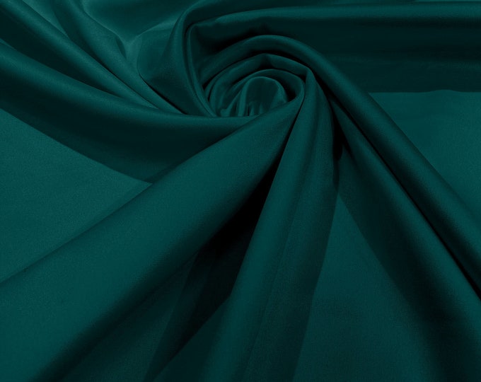 Teal Green Matte Stretch Lamour Satin Fabric 58" Wide/Sold By The Yard. New Colors