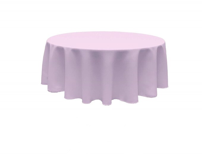 Lilac - Solid Round Polyester Poplin Tablecloth Seamless.