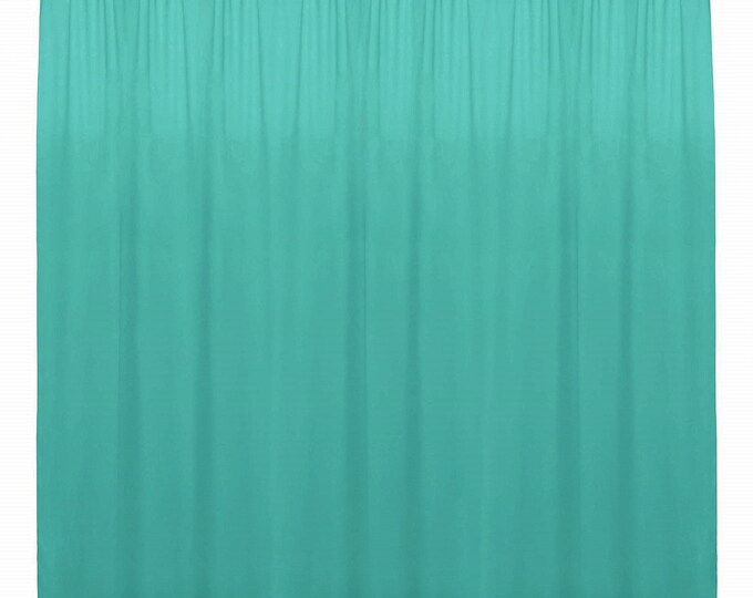 Aqua SEAMLESS Backdrop Drape Panel, All Sizes Available in Polyester Poplin, Party Supplies Curtains.