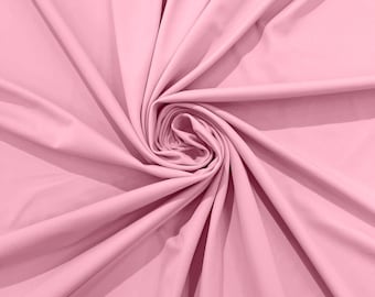 Pink Milliskin Nylon Spandex Stretch Dull Tricot Medium Weight Fabric for Apparel/4 Way Fabric/Swimwear/Activewear/Sportswear/Costume