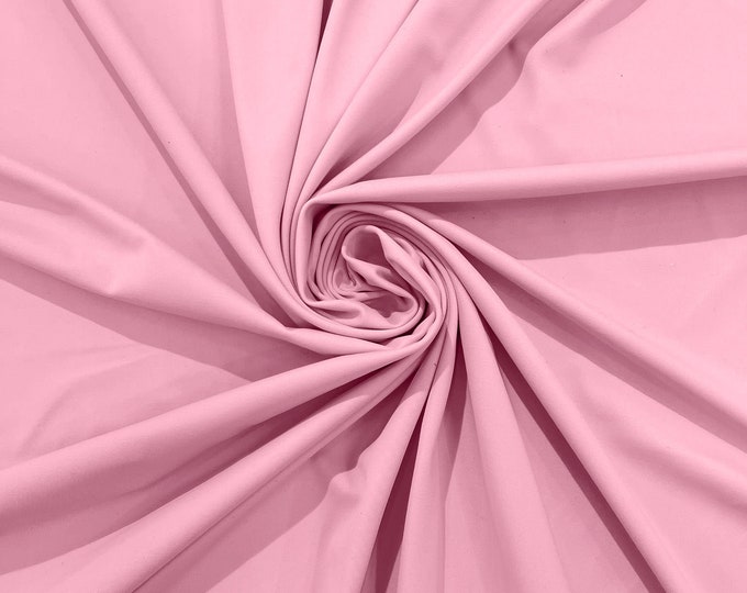 Pink Milliskin Nylon Spandex Stretch Dull Tricot Medium Weight Fabric for Apparel/4 Way Fabric/Swimwear/Activewear/Sportswear/Costume