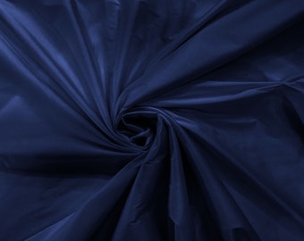 Light Navy Blue 100% Polyester Imitation Silk Taffeta Fabric 55" Wide/Costume/Dress/Cosplay/Wedding.