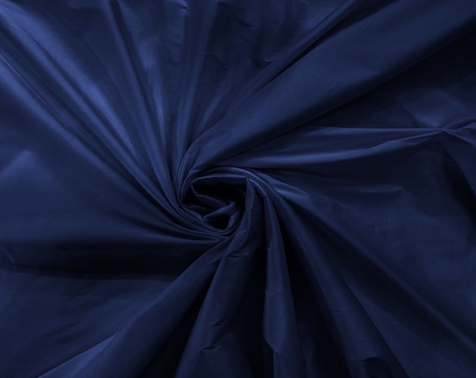 Light Navy Blue 100% Polyester Imitation Silk Taffeta Fabric 55" Wide/Costume/Dress/Cosplay/Wedding.