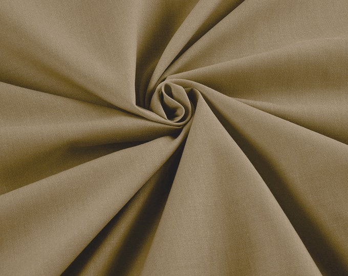 Taupe - 58-59" Wide Premium Light Weight Poly Cotton Blend Broadcloth Fabric Sold By The Yard.