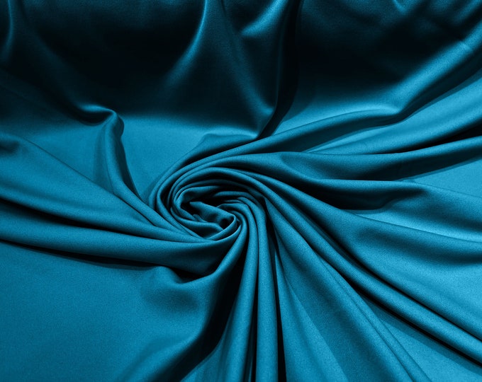 Teal Blue 59/60" Wide 100% Polyester Wrinkle Free Stretch Double Knit Scuba Fabric/cosplay/costumes.