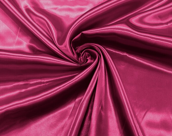 Fuchsia Shiny Charmeuse Satin Fabric for Wedding Dress/Crafts Costumes/58” Wide /Silky Satin