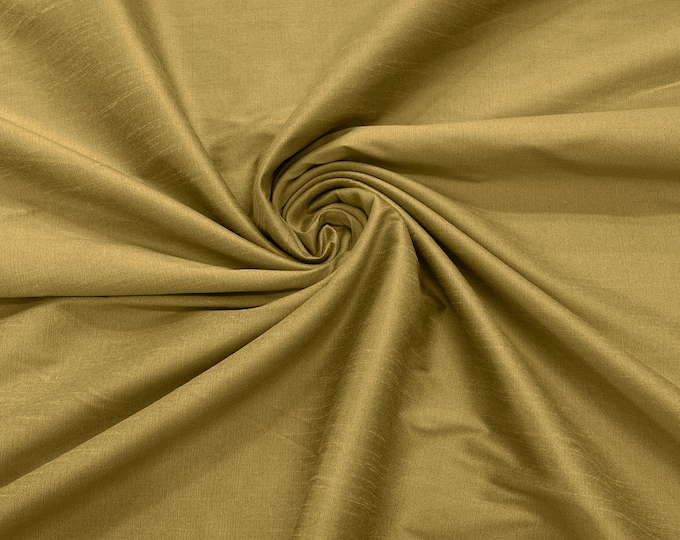 Light Gold Polyester Dupioni Faux Silk Fabric/ 55” Wide/Wedding Fabric/Home Decor.