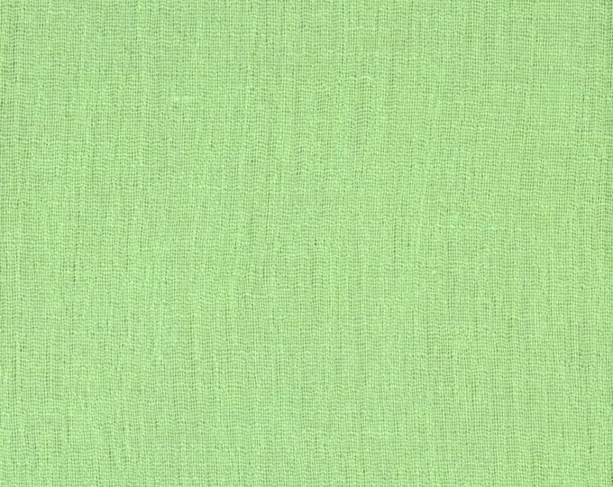 Apple Green Cotton Gauze Fabric 100% Cotton 48/50" inches Wide Crinkled Lightweight Sold by The Yard.