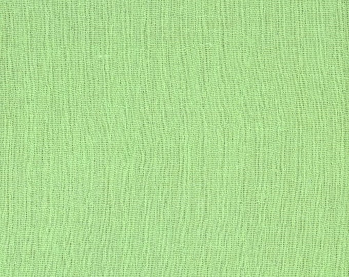 Apple Green Cotton Gauze Fabric 100% Cotton 48/50" inches Wide Crinkled Lightweight Sold by The Yard.