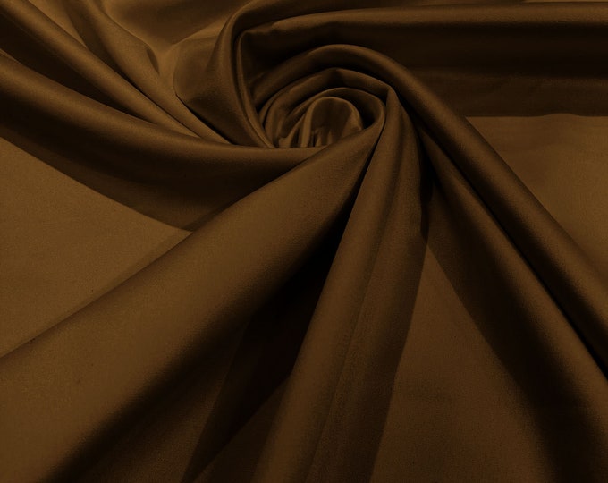 Mocha - Matte L'Amour Satin (Peau de Soie) Duchess Fabric Bridesmaid Dress 58"-60" Wide/Costume/wedding.