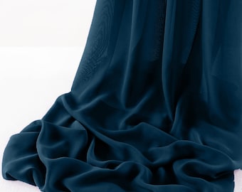 Teal Blue 5 Yards Chelsea Wool Dobby Chiffon Fabric/58"Wide Sheer Fabric/Solid Color Draping Fabric for Wedding Party Easter Backdrop