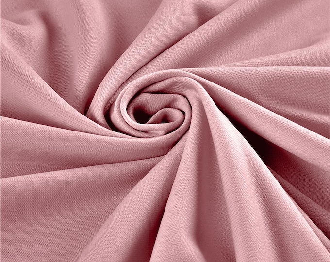 Pink Polyester Stretch Scuba Knit Fabric| Wrinkle Free| 58" Wide| Apparel| Dresses.