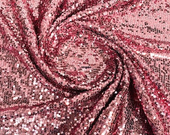 Dusty Rose Sequins Taffeta Fabric-Glitz Sequins Taffeta Fabric-Raindrop Sequins-54” Wide-Sold By The Yard.