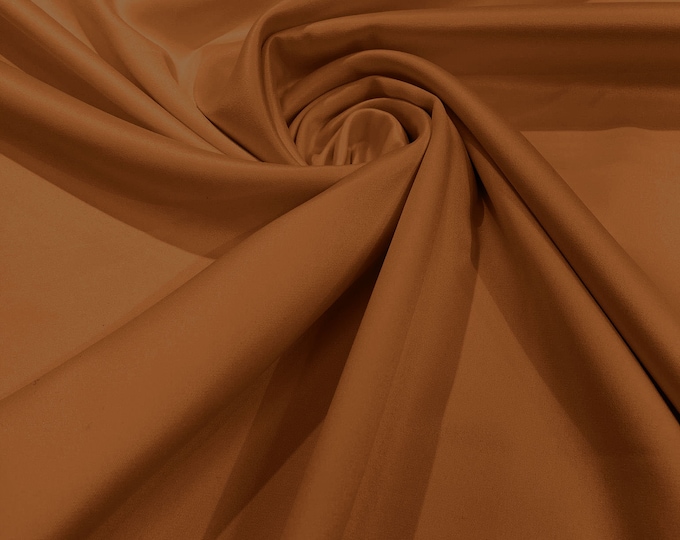 Light Copper - Matte L'Amour Satin (Peau de Soie) Duchess Fabric Bridesmaid Dress 58"-60" Wide/Costume/wedding.