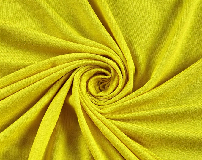 Yellow 59/60" Wide 100% Polyester Wrinkle Free Stretch Double Knit Scuba Fabric Sold By The Yard.