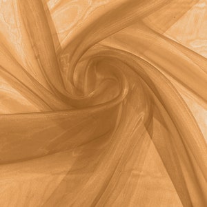 Cinnamon 58/60&quot; Wide 100% Polyester Soft Light Weight, Sheer, See Through Crystal Organza Fabric/Cosplay Costumes, Skirts.