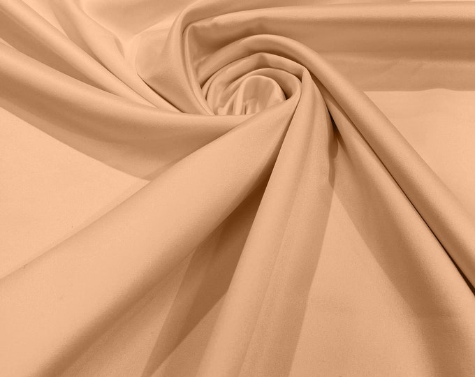 Peach - Matte L'Amour Satin (Peau de Soie) Duchess Fabric Bridesmaid Dress 58"-60" Wide/Costume/wedding.