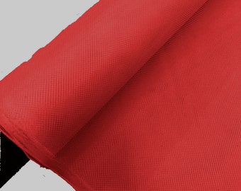 Red Hard Net Tulle Crinoline Fabric/Petticoat Fabric/54" Wide/Stiff Netting Fabric is Traditionally used to give Volume to Dresses.