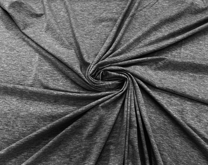 Gray two tone  58/60" Wide  Cotton Jersey Spandex Knit Blend 95% Cotton 5 percent Spandex/Stretch Fabric/Costume