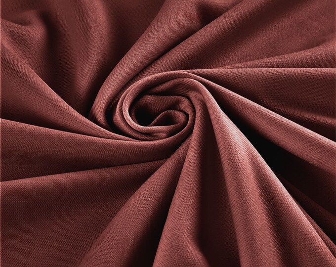 Rust Stretch Crepe Scuba Techno Knit Polyester Spandex Fabric for Bows, Top Knots, Head Wraps, Clothes, Costumes, Crafts