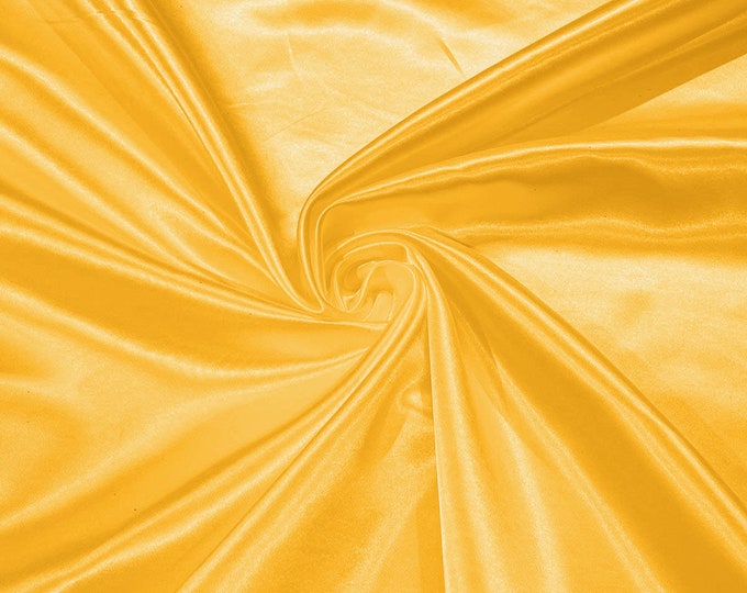 Mango Yellow Heavy Shiny Bridal Satin Fabric for Wedding Dress, 60" inches wide sold by The Yard. New Colors